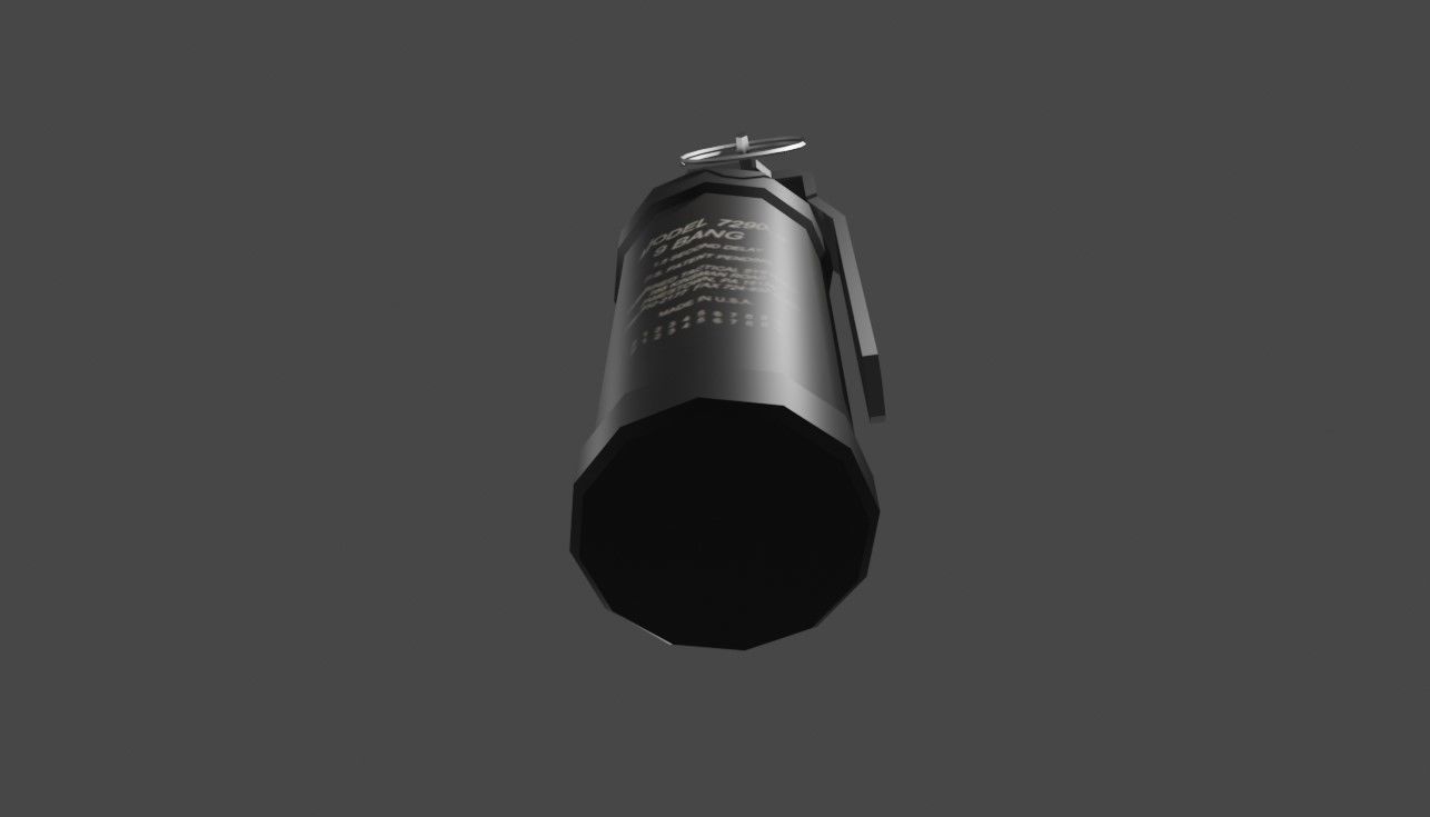 Flash Grenade - Flare Explosive - Granada   Low-poly 3D model_3