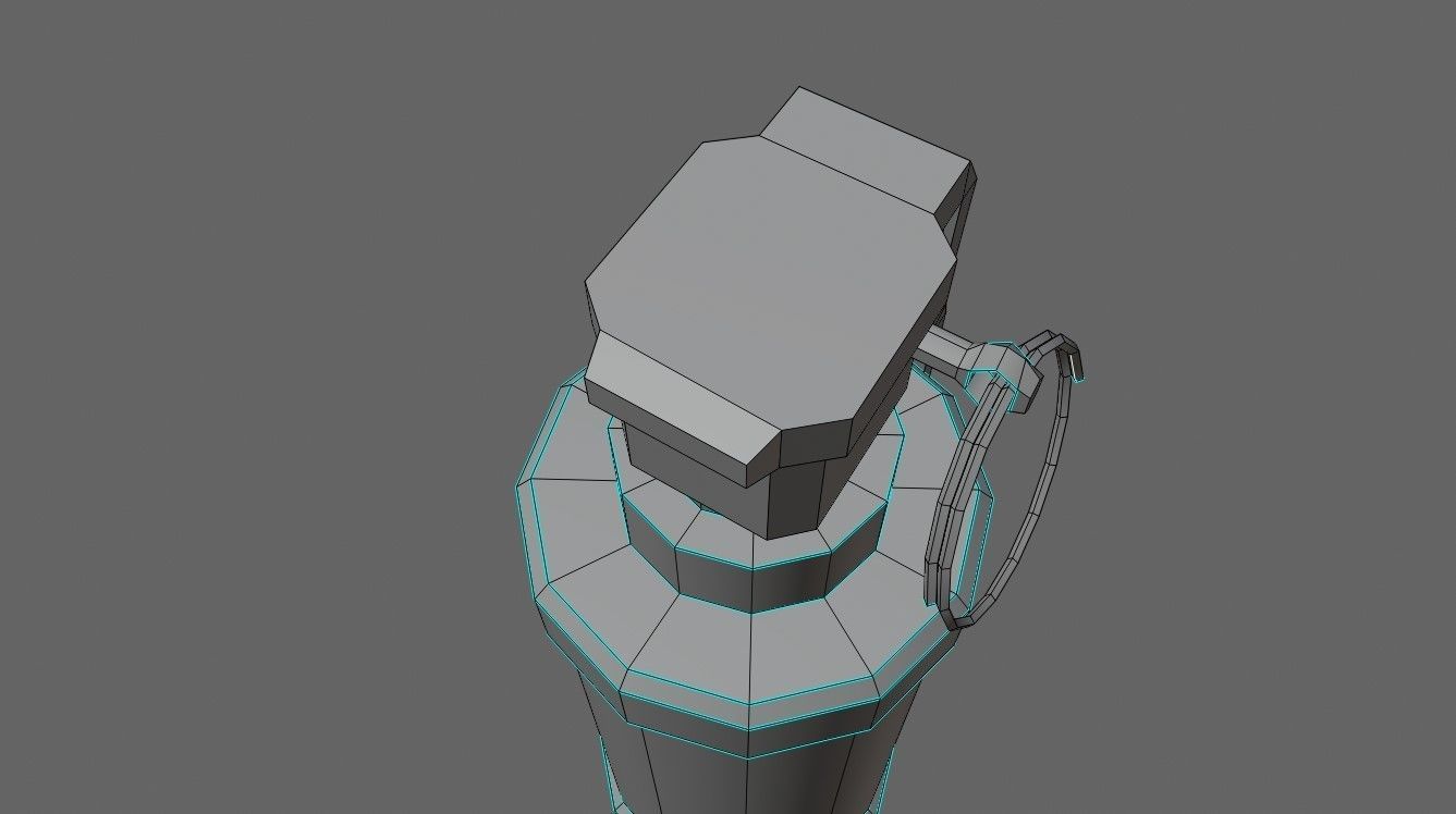 Flash Grenade - Flare Explosive - Granada   Low-poly 3D model_14