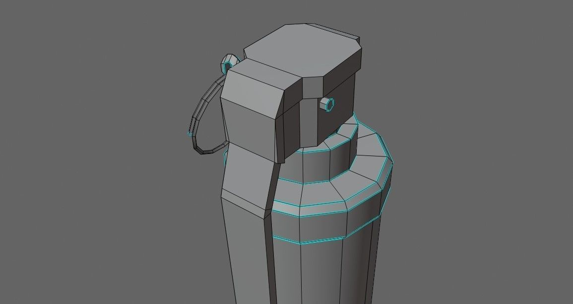 Flash Grenade - Flare Explosive - Granada   Low-poly 3D model_15