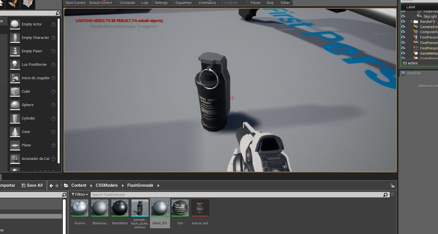 Flash Grenade - Flare Explosive - Granada   Low-poly 3D model_4