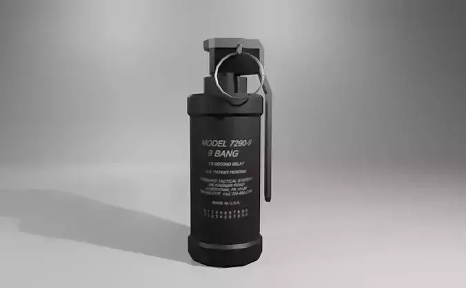 Flash Grenade - Flare Explosive - Granada   Low-poly 3D model