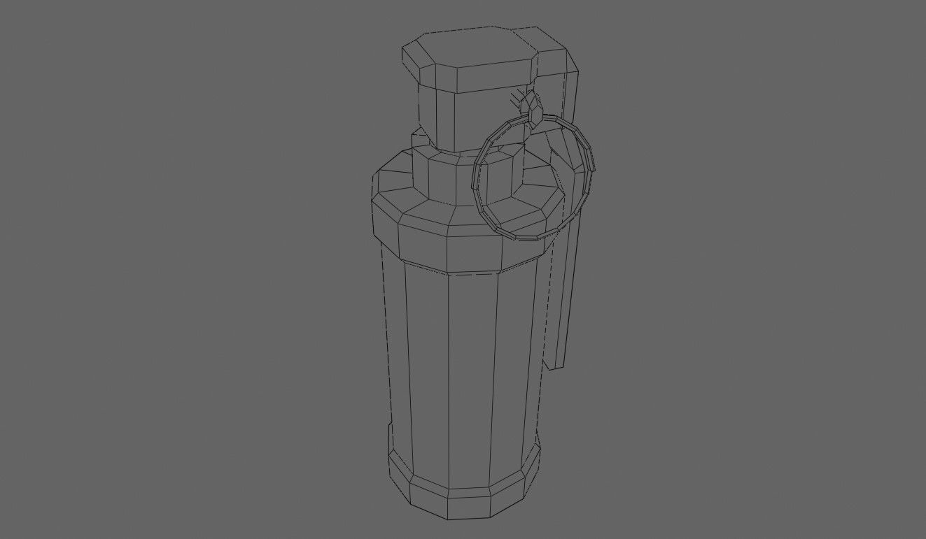 Flash Grenade - Flare Explosive - Granada   Low-poly 3D model_11