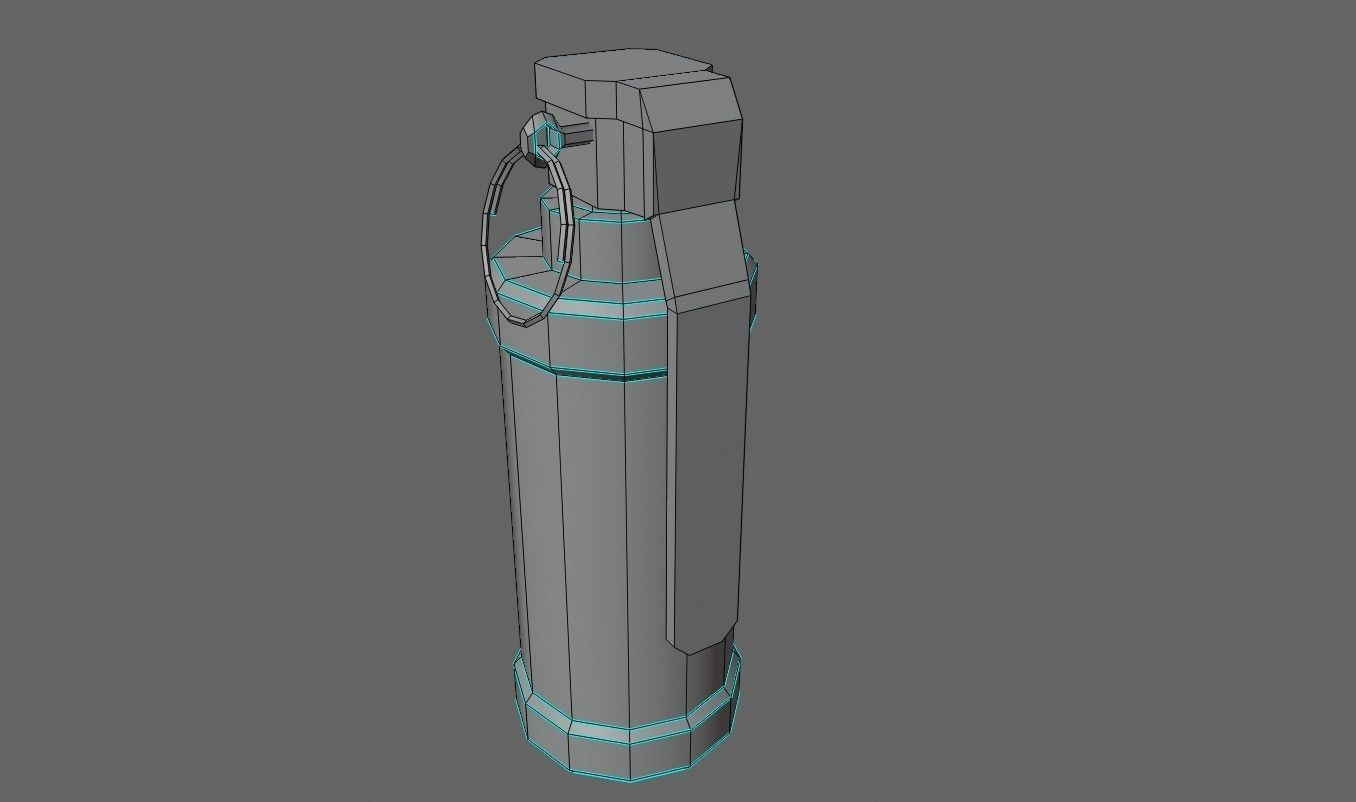 Flash Grenade - Flare Explosive - Granada   Low-poly 3D model_12