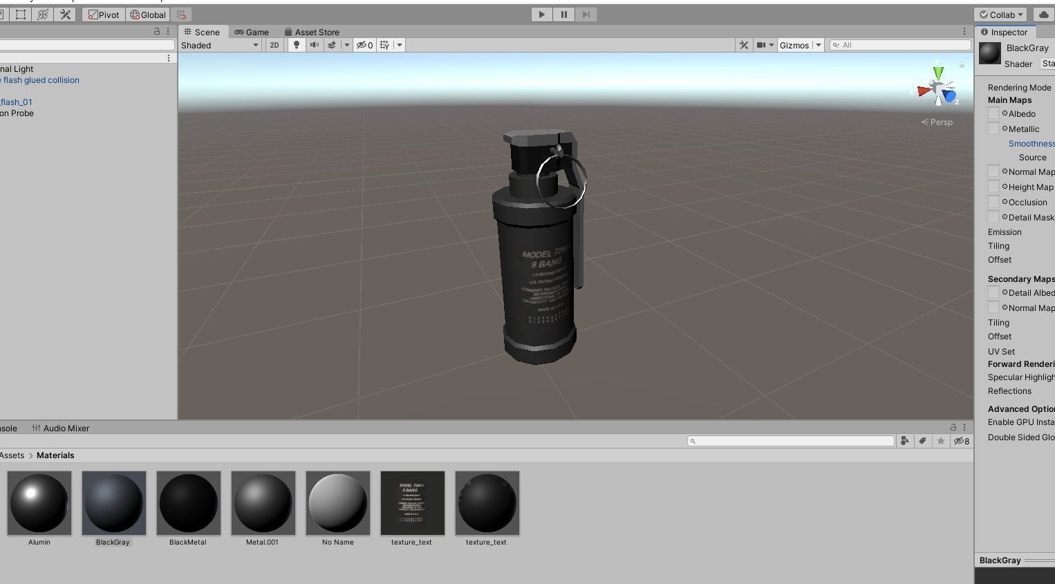 Flash Grenade - Flare Explosive - Granada   Low-poly 3D model_5