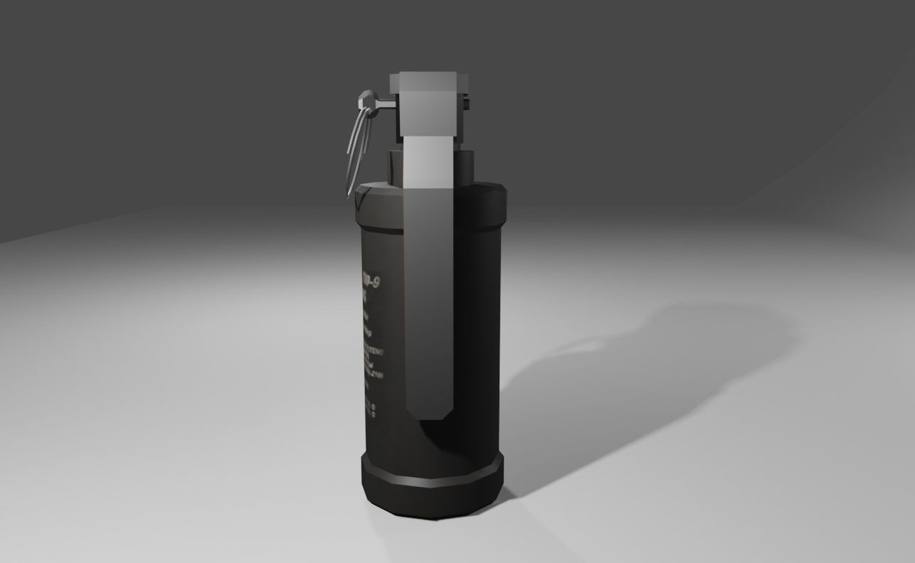 Flash Grenade - Flare Explosive - Granada   Low-poly 3D model_6
