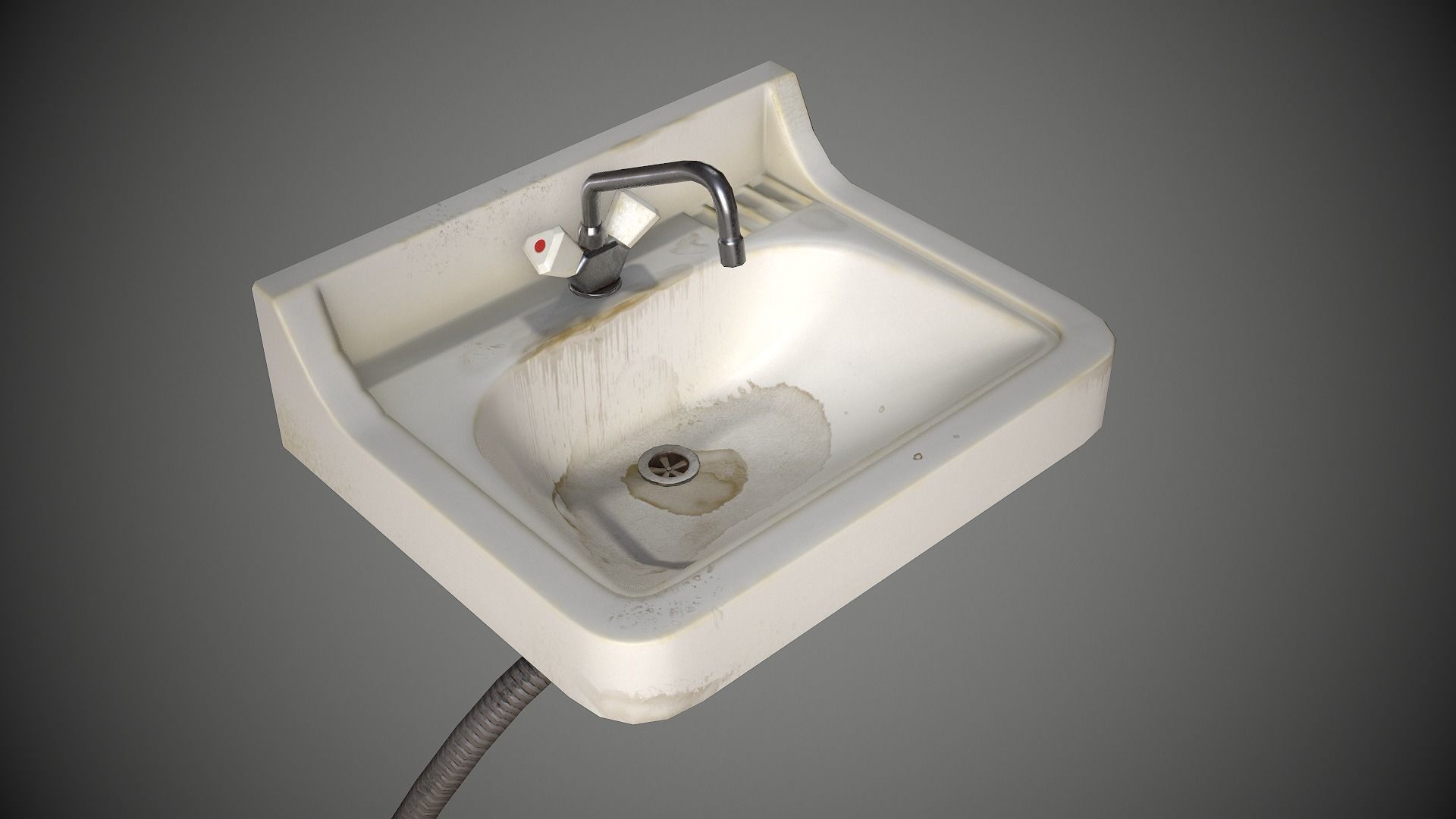 Sink Retro Old Low-poly 3D model_4