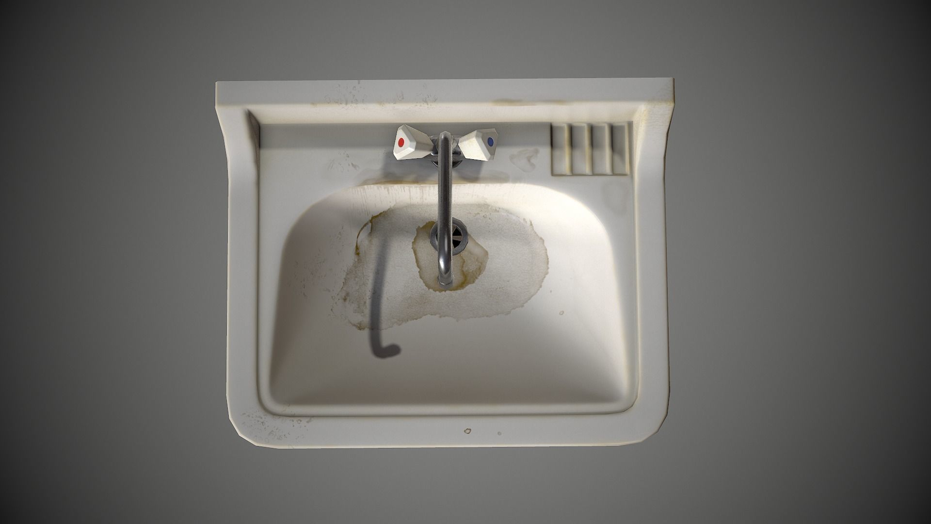Sink Retro Old Low-poly 3D model_8