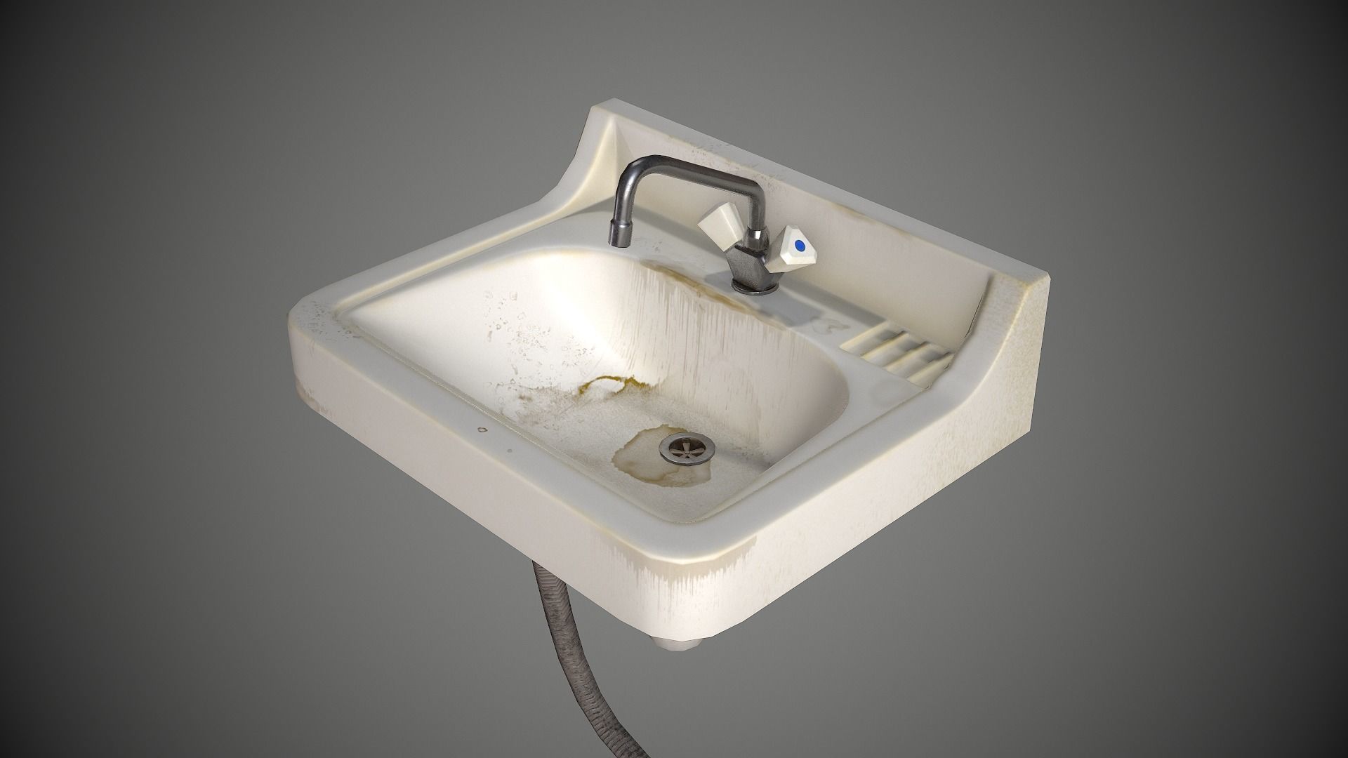 Sink Retro Old Low-poly 3D model_2