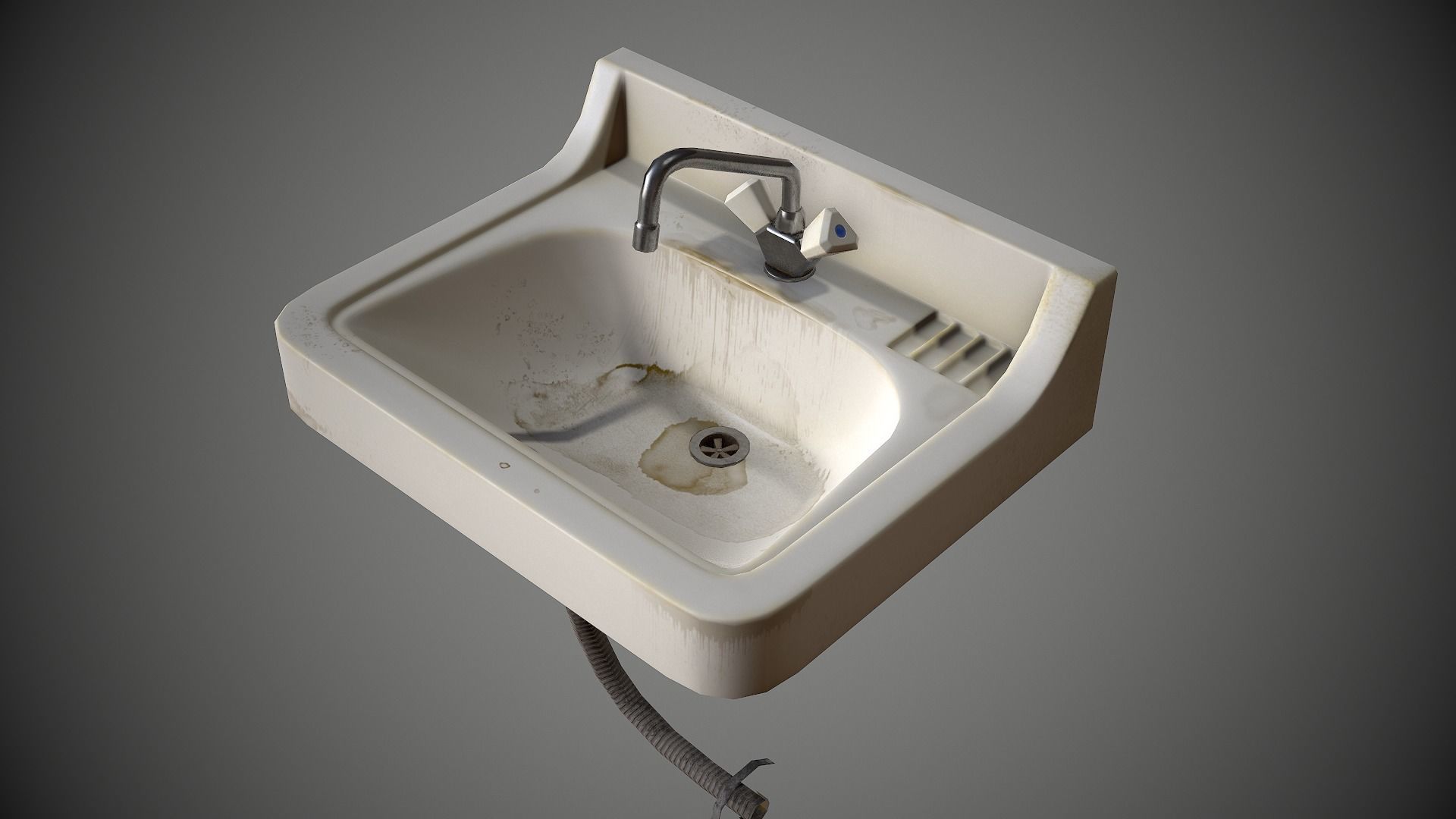Sink Retro Old Low-poly 3D model_5