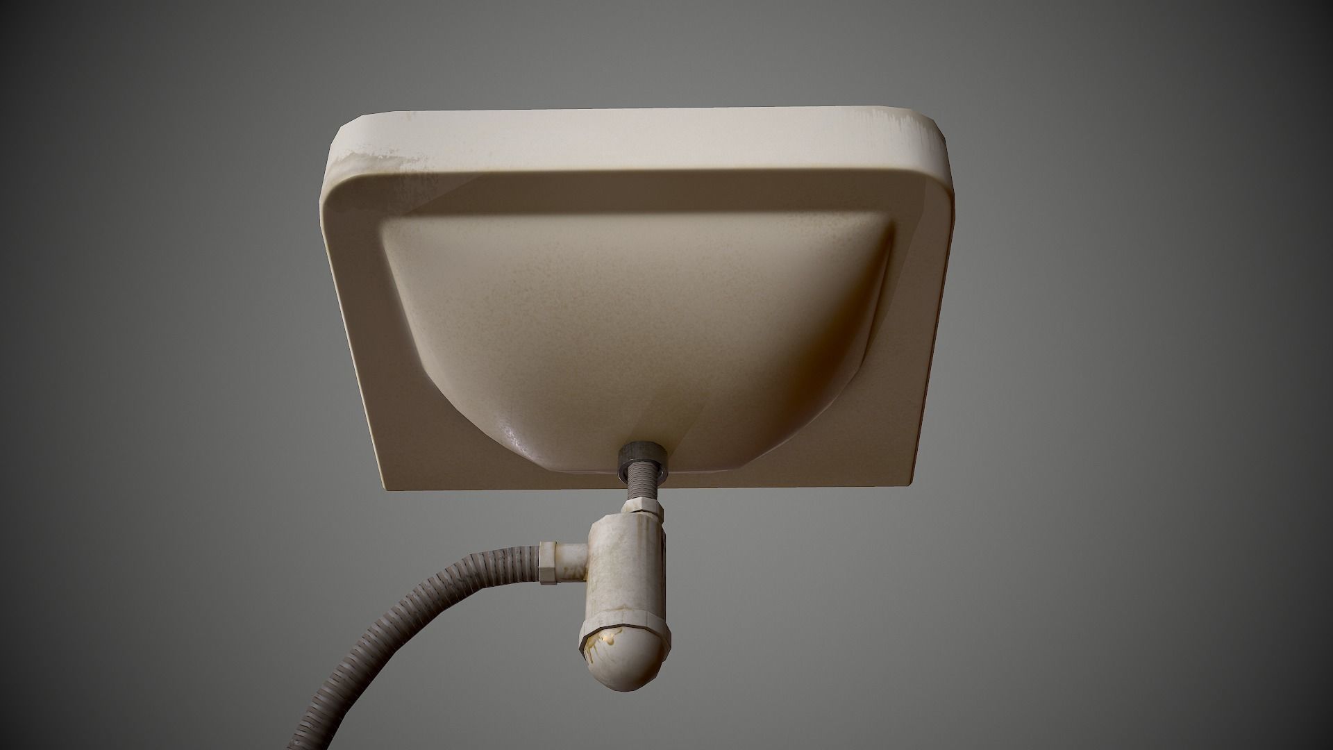 Sink Retro Old Low-poly 3D model_7