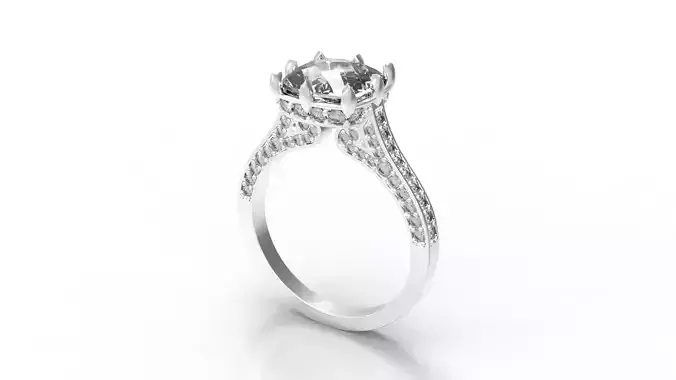 Cushion and Diamond Engagement Ring All Size