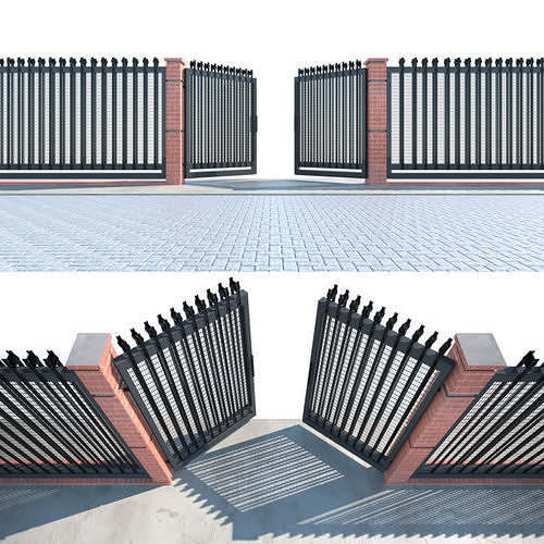 Entrance Gate fence 3D model