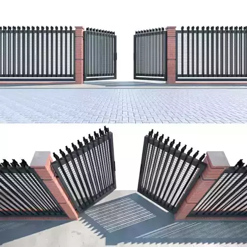 Entrance Gate fence 3D model