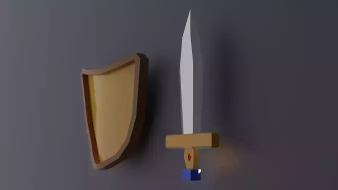LowPoly Shield and Sword