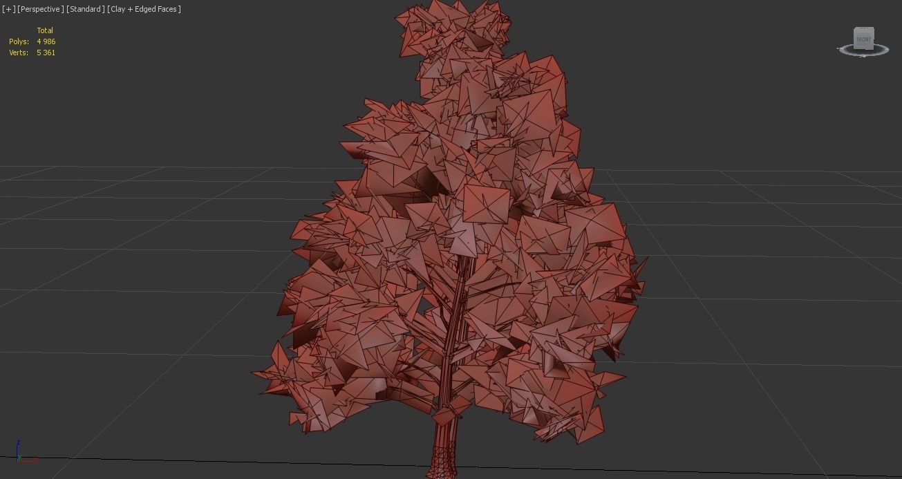 Korean Stewartia Spring Tree Low-poly 3D model_6