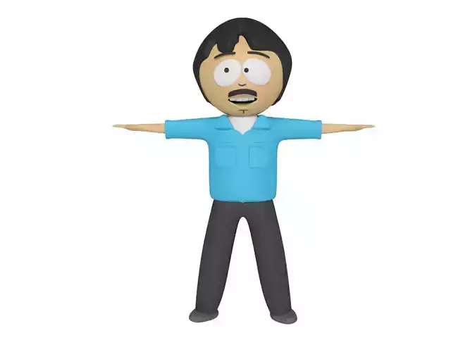 Low-Poly South Park Randy Marsh character rigged 3Dmodel Cartoon