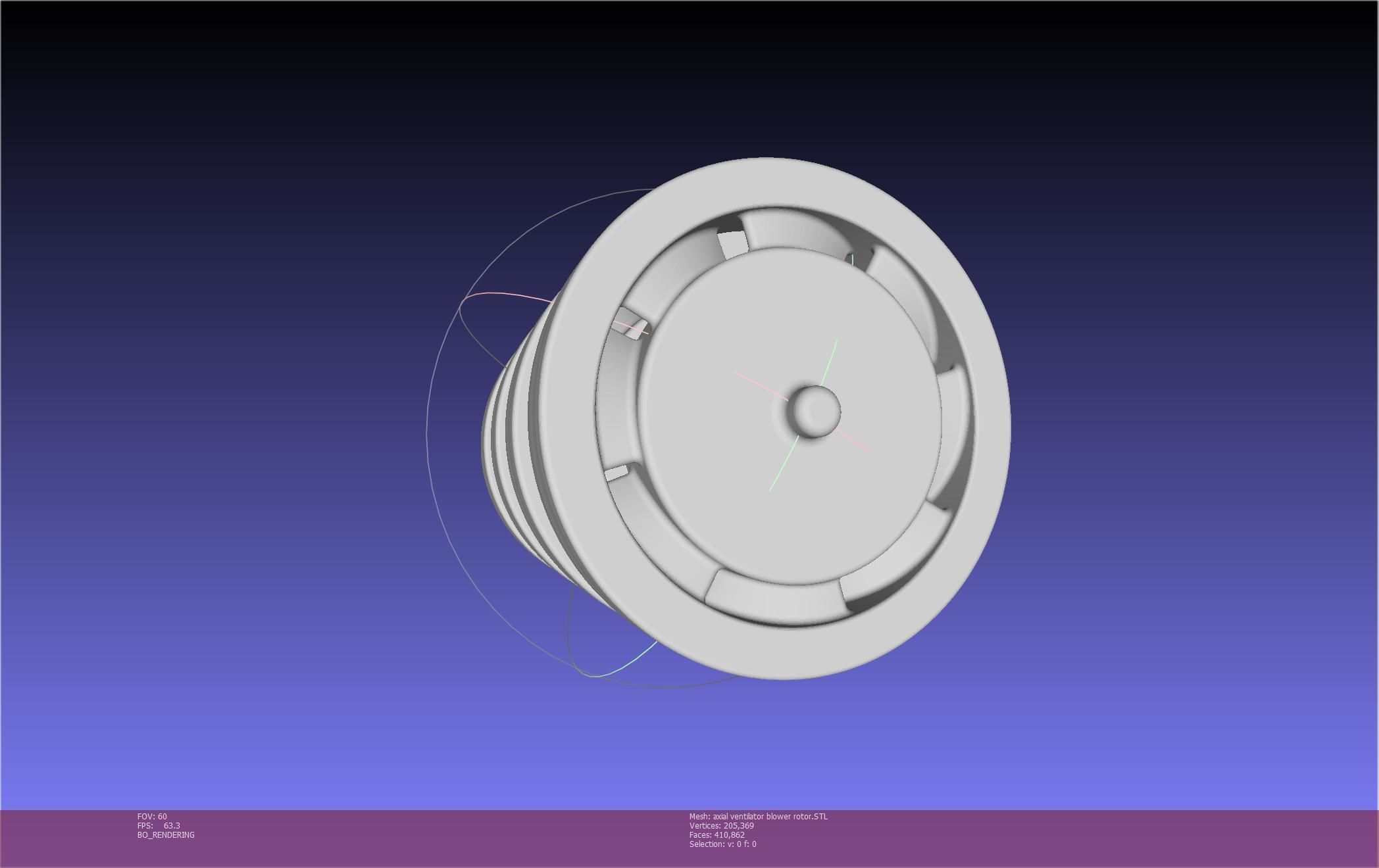 3D-Printable Axial Ventilator Blower Assembly 3D print model_21