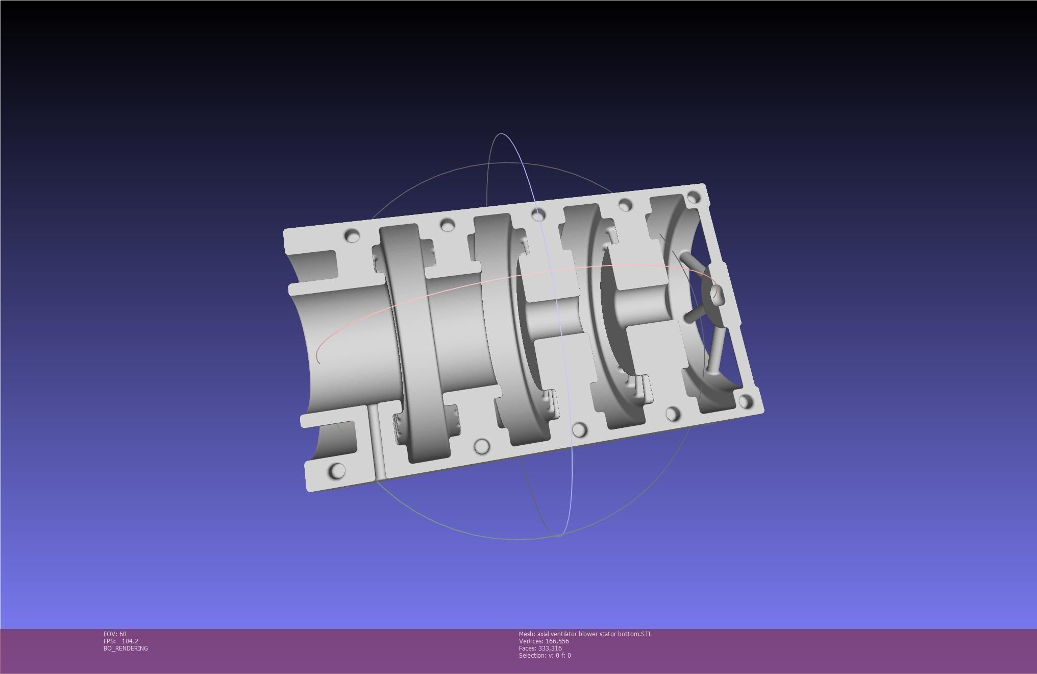3D-Printable Axial Ventilator Blower Assembly 3D print model_125