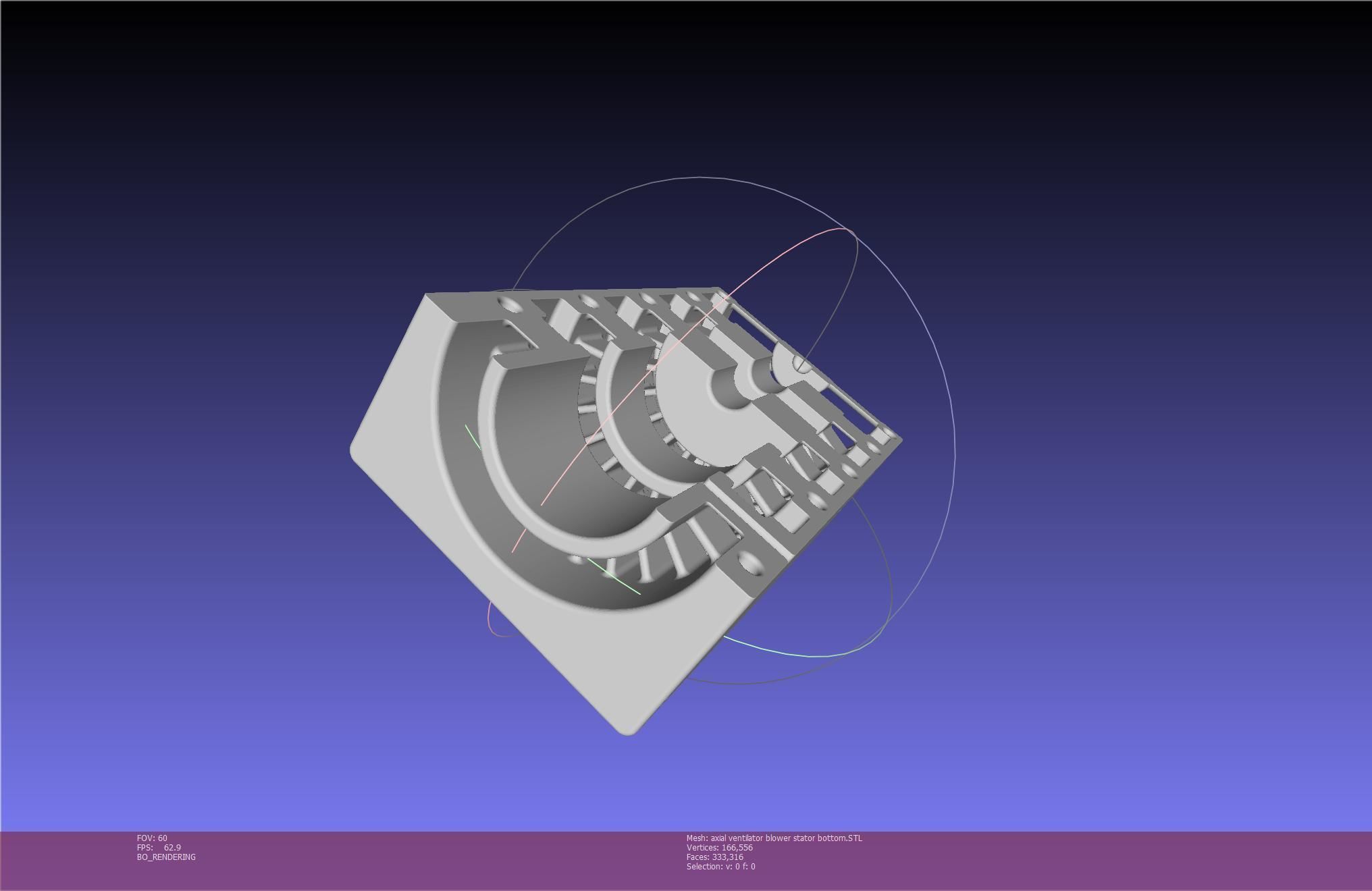 3D-Printable Axial Ventilator Blower Assembly 3D print model_128