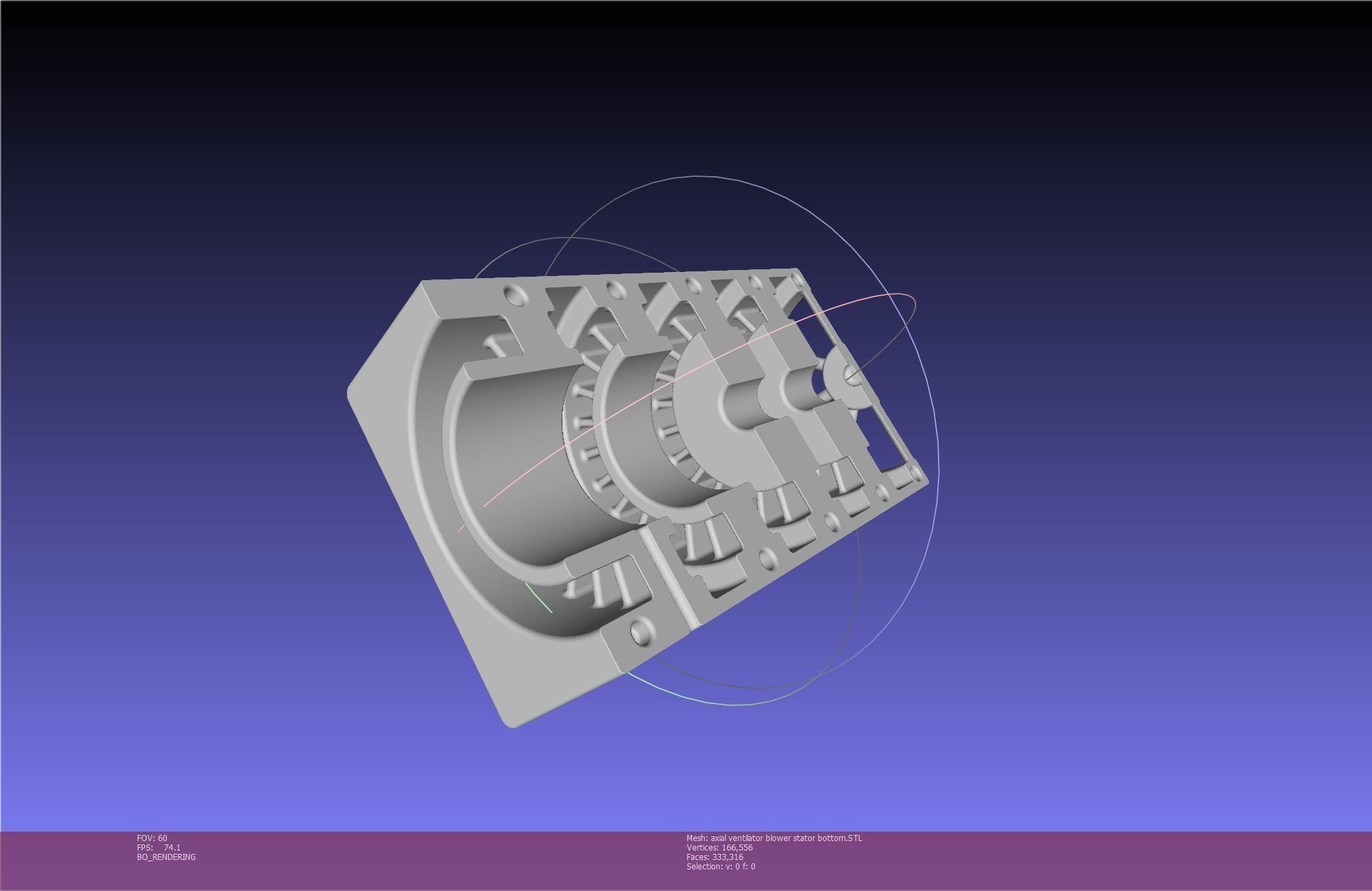 3D-Printable Axial Ventilator Blower Assembly 3D print model_117