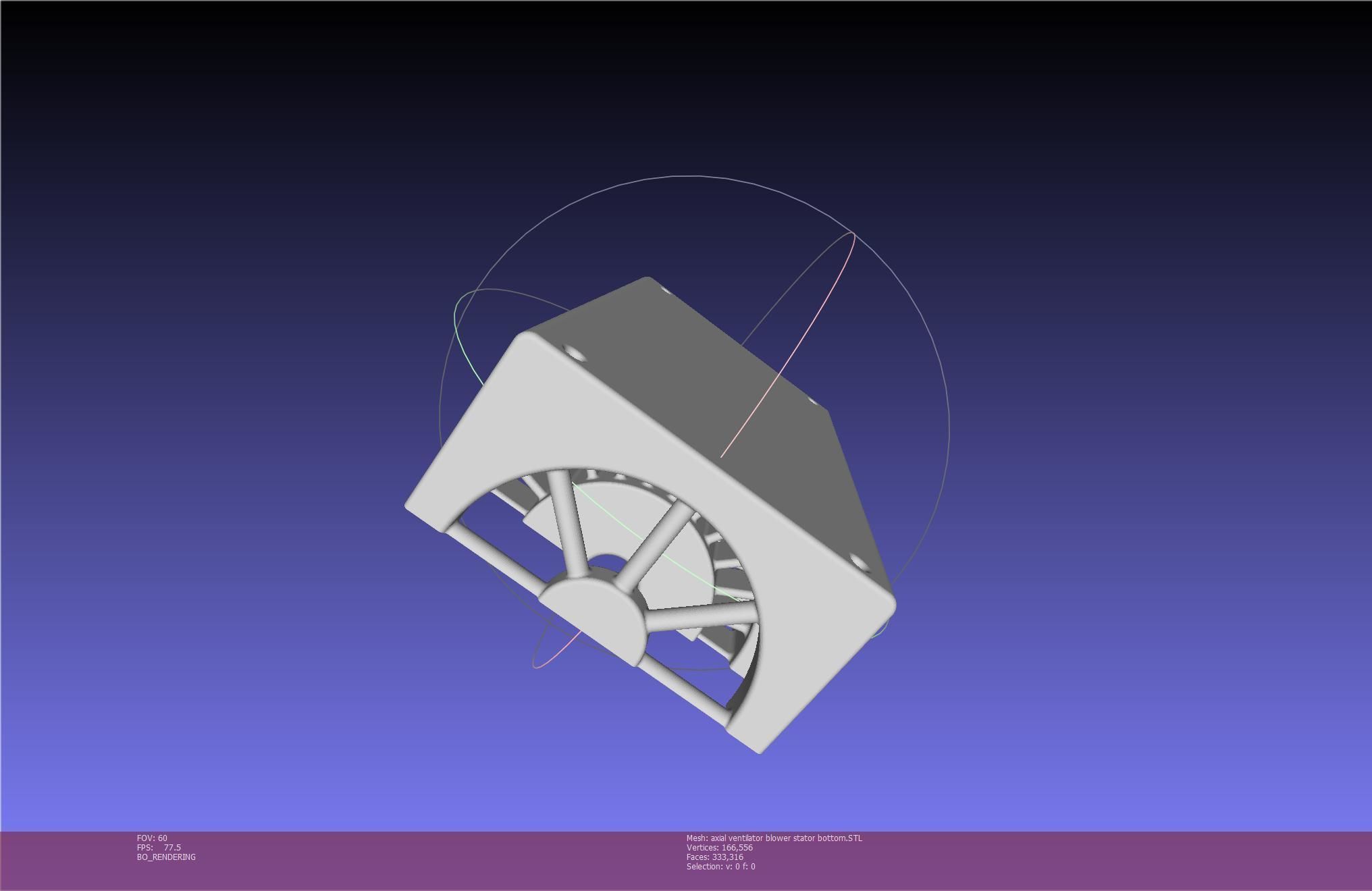3D-Printable Axial Ventilator Blower Assembly 3D print model_120