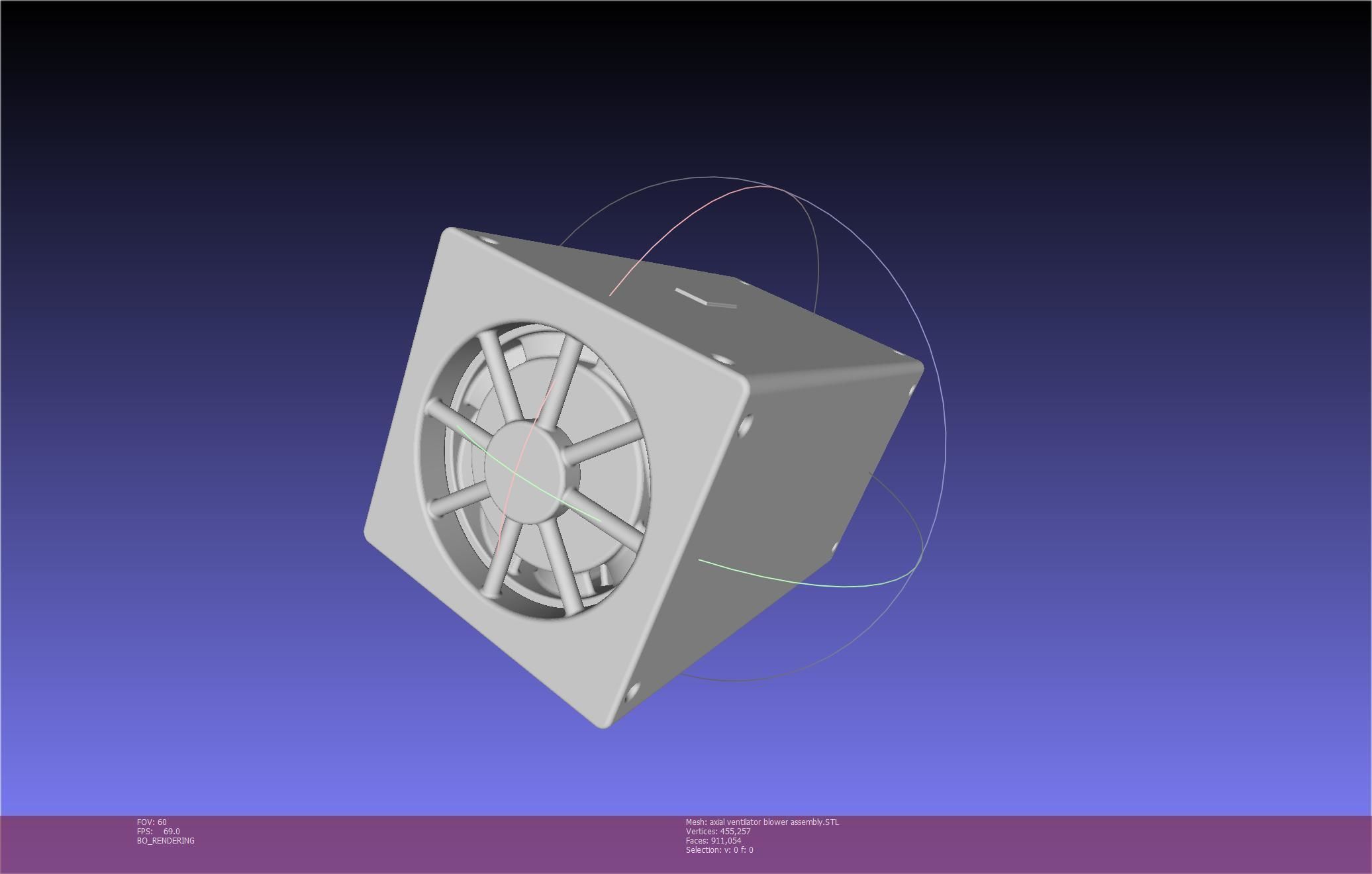 3D-Printable Axial Ventilator Blower Assembly 3D print model_37