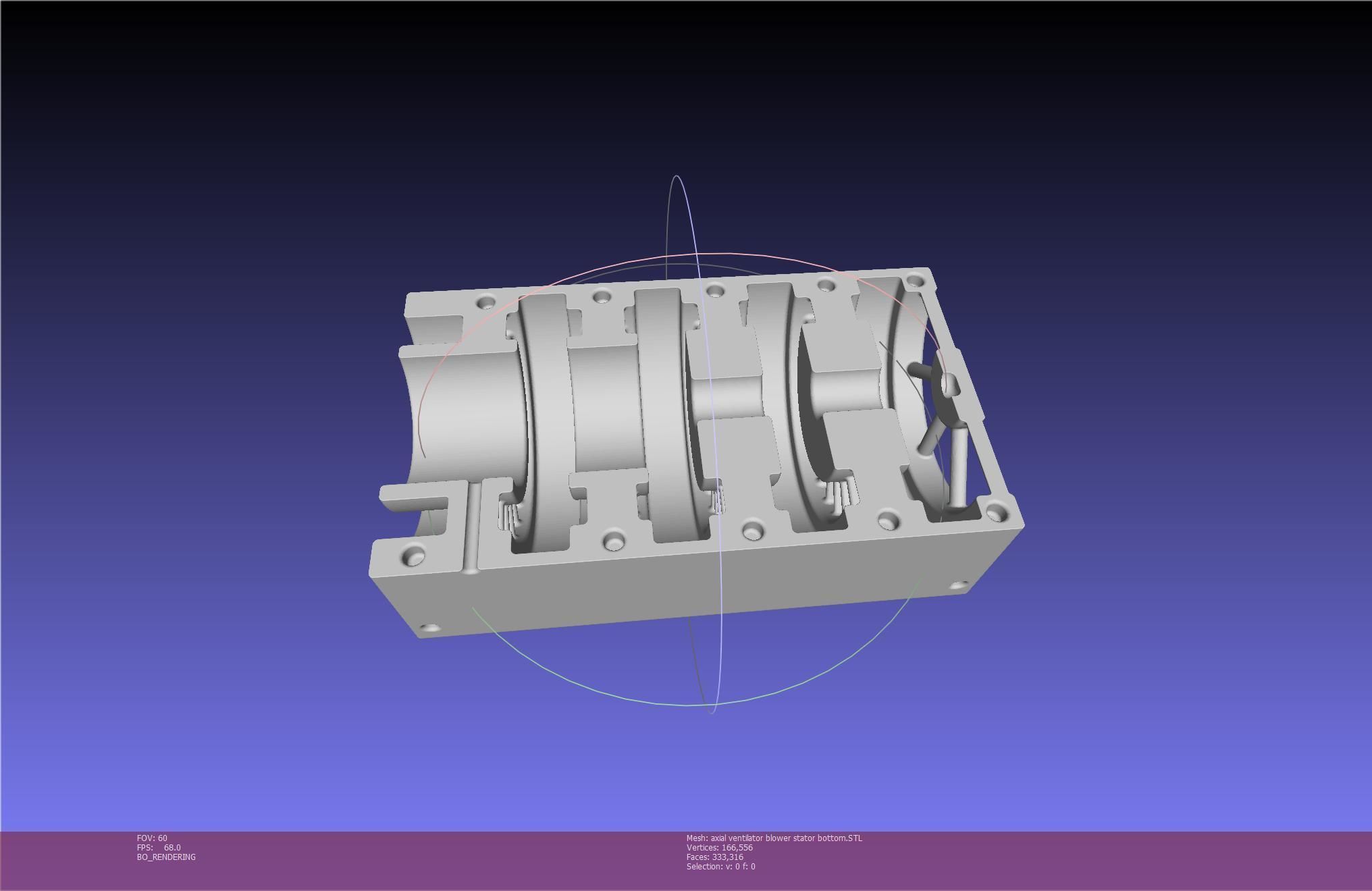 3D-Printable Axial Ventilator Blower Assembly 3D print model_129