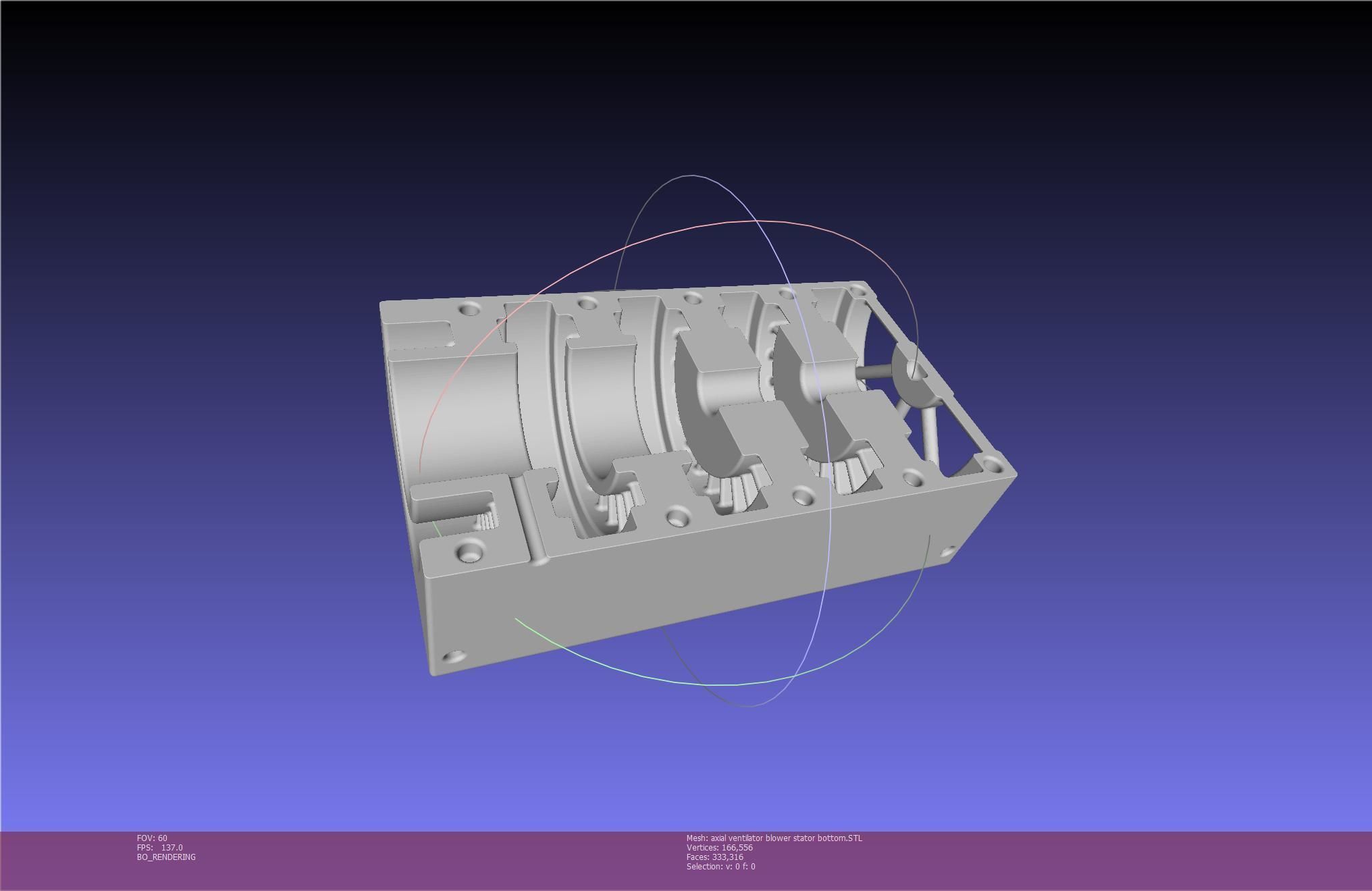 3D-Printable Axial Ventilator Blower Assembly 3D print model_126