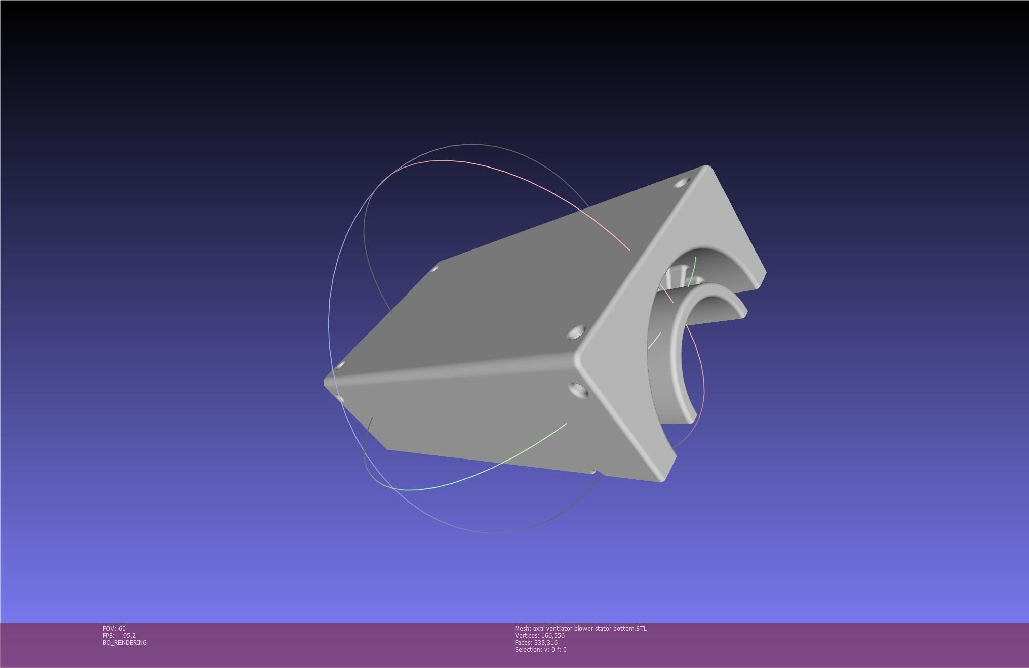 3D-Printable Axial Ventilator Blower Assembly 3D print model_122