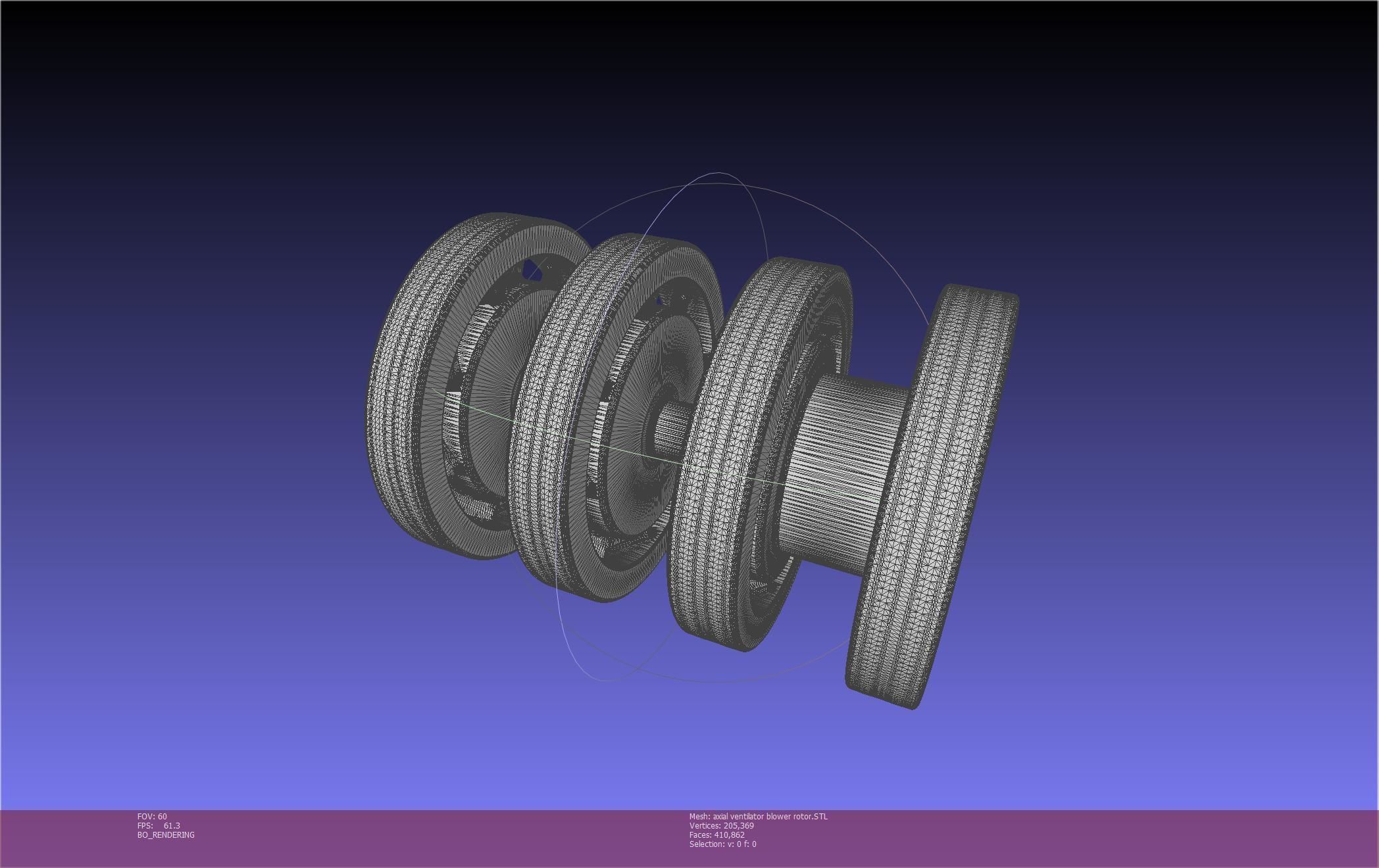 3D-Printable Axial Ventilator Blower Assembly 3D print model_134