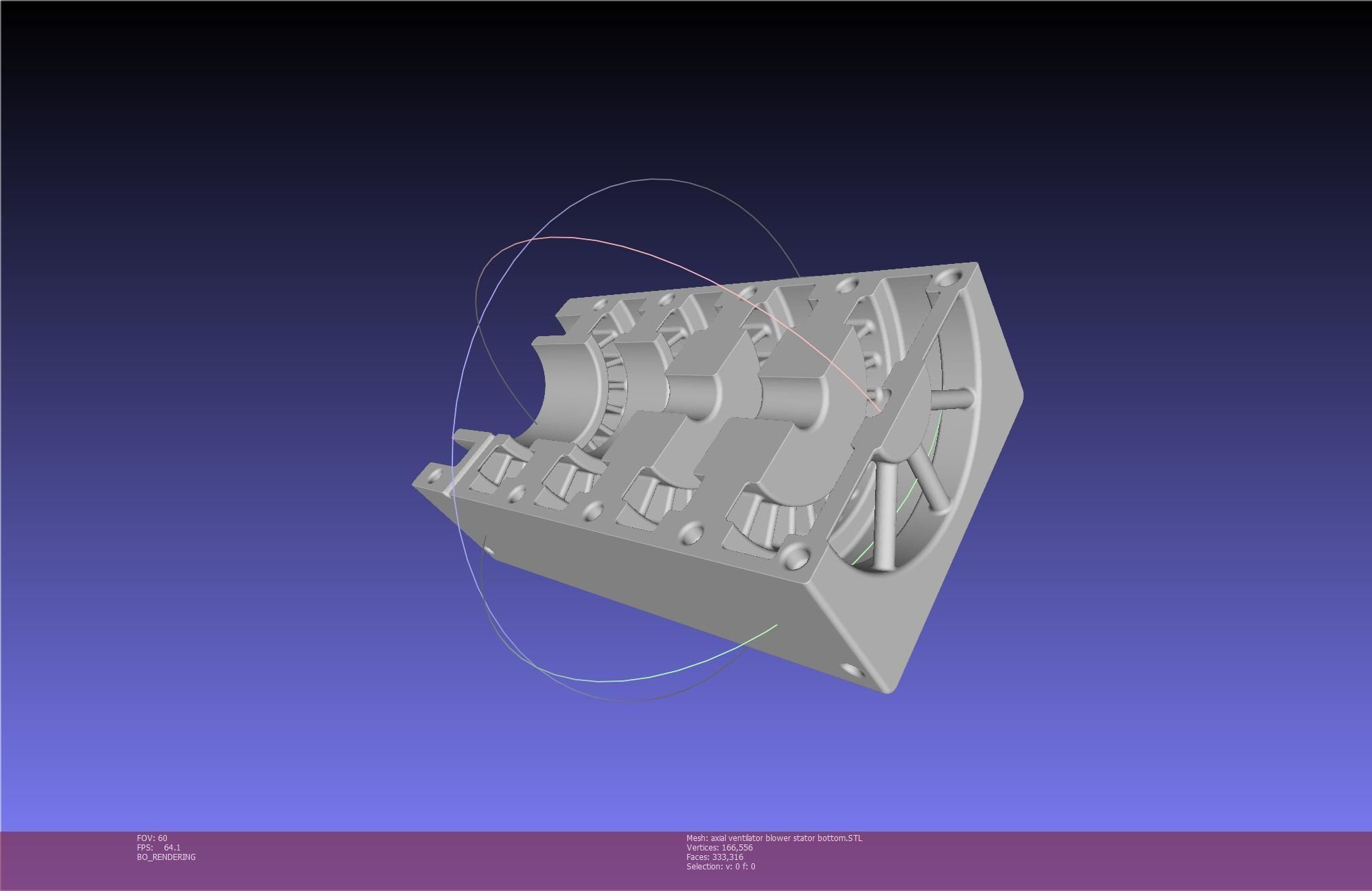 3D-Printable Axial Ventilator Blower Assembly 3D print model_131