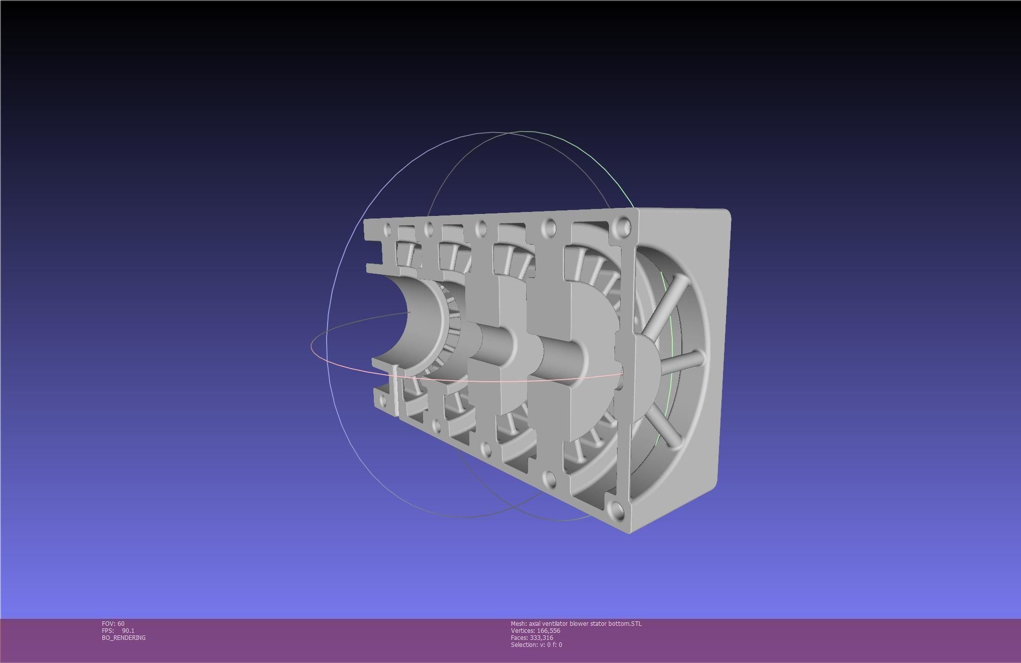 3D-Printable Axial Ventilator Blower Assembly 3D print model_111