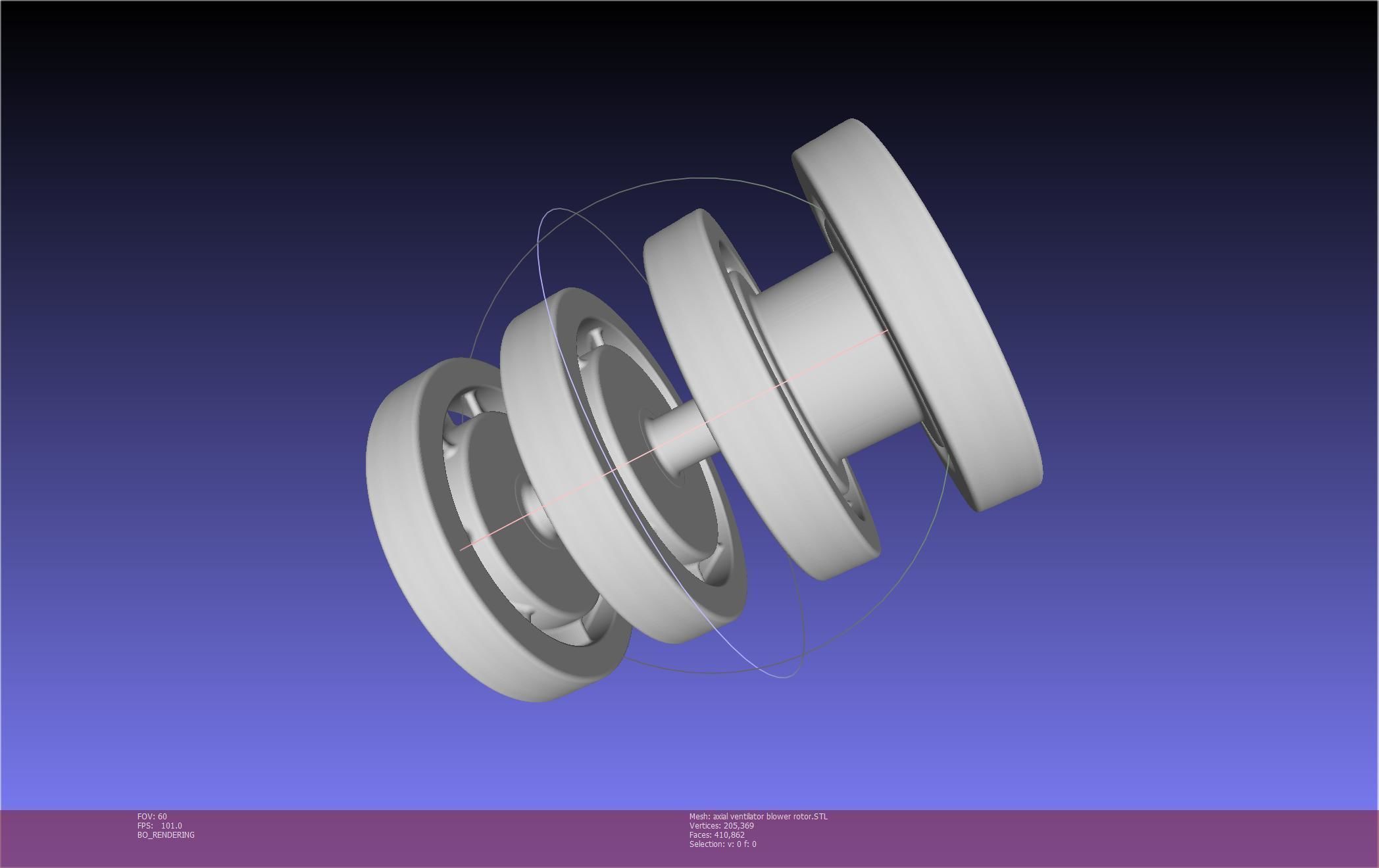 3D-Printable Axial Ventilator Blower Assembly 3D print model_32