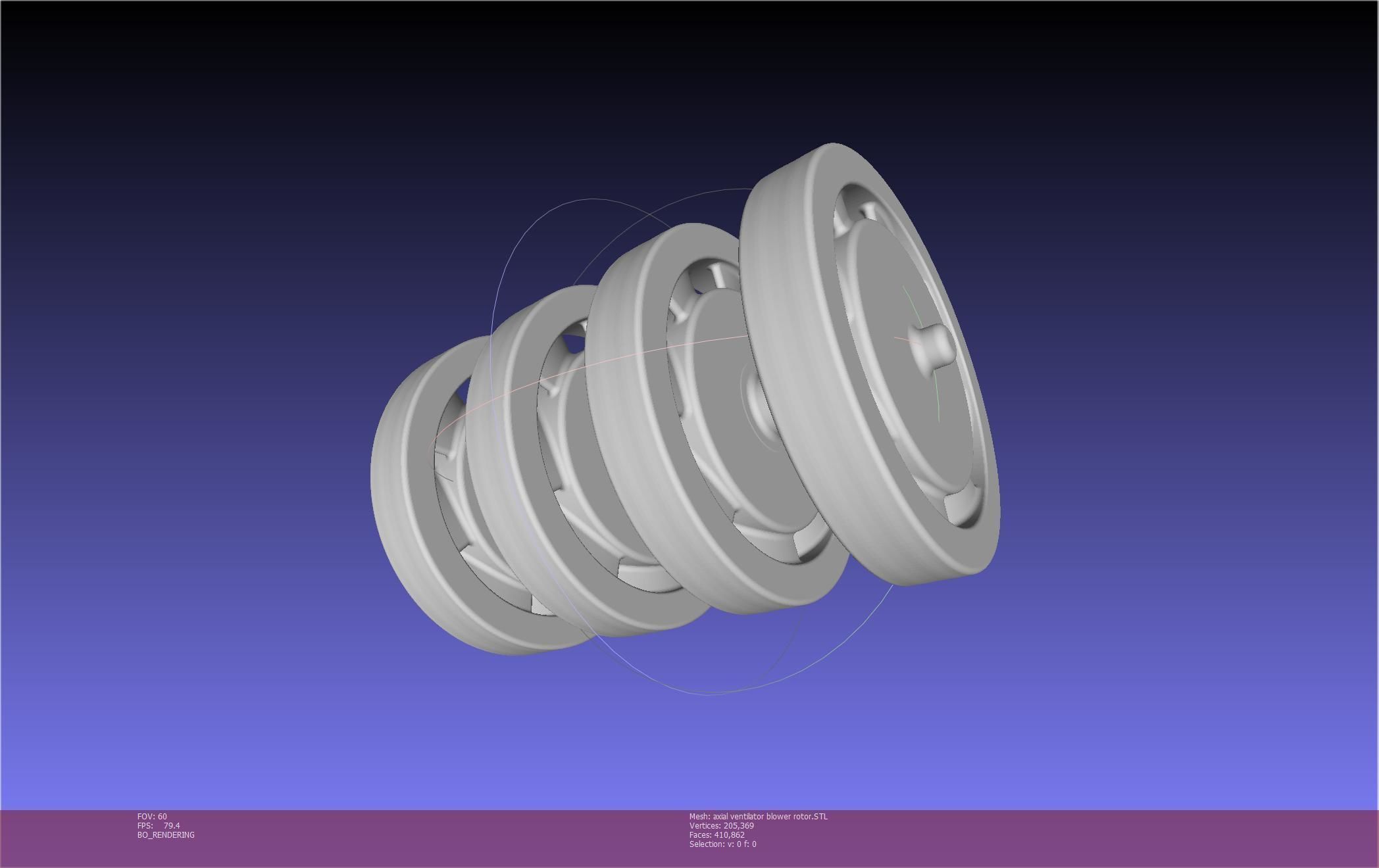 3D-Printable Axial Ventilator Blower Assembly 3D print model_35