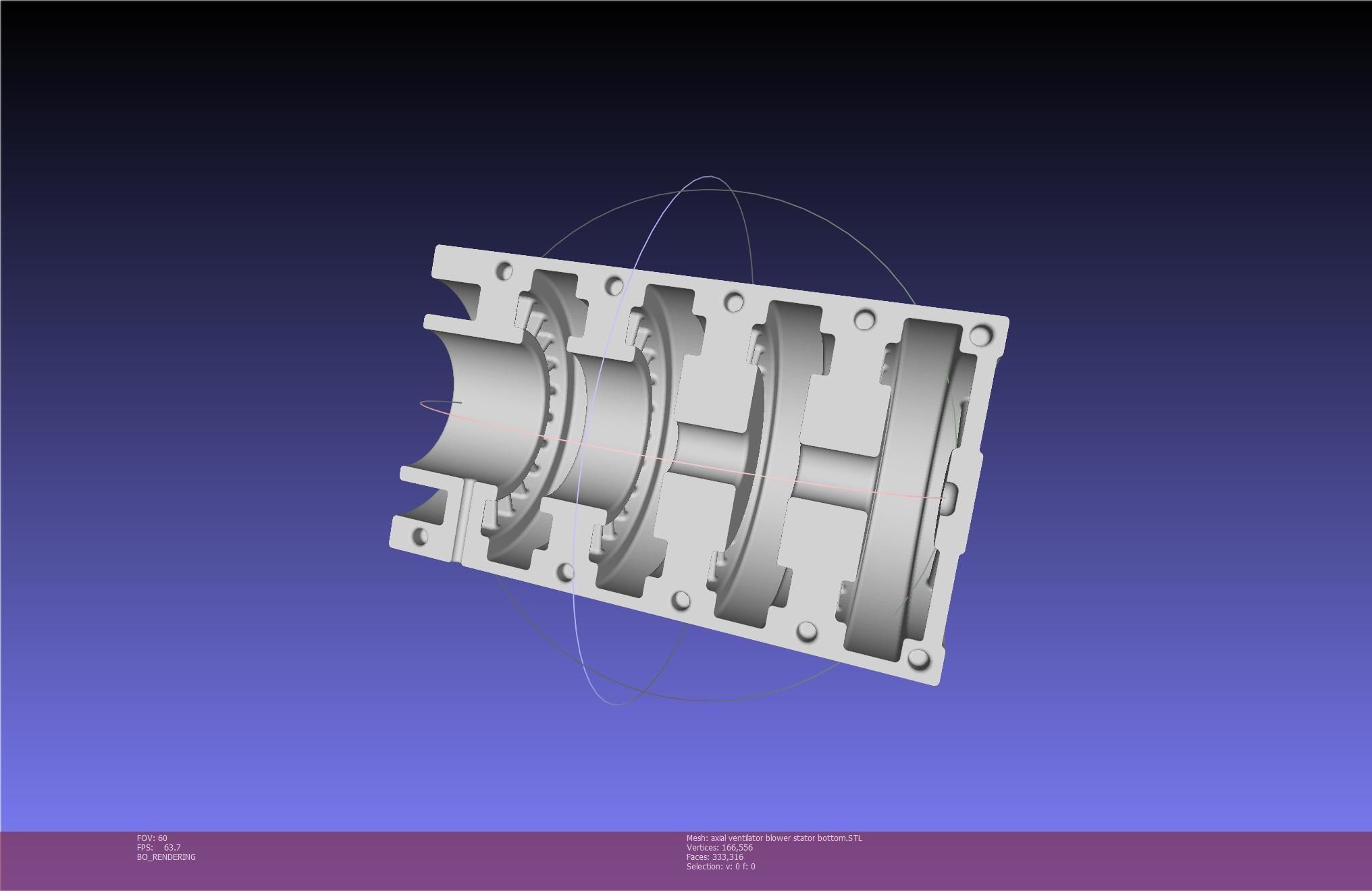 3D-Printable Axial Ventilator Blower Assembly 3D print model_130