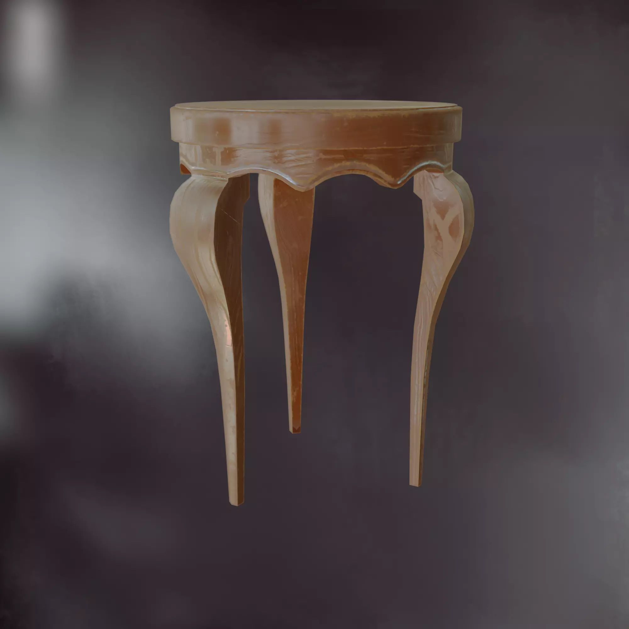 Stool round wooden table Free low-poly 3D model
