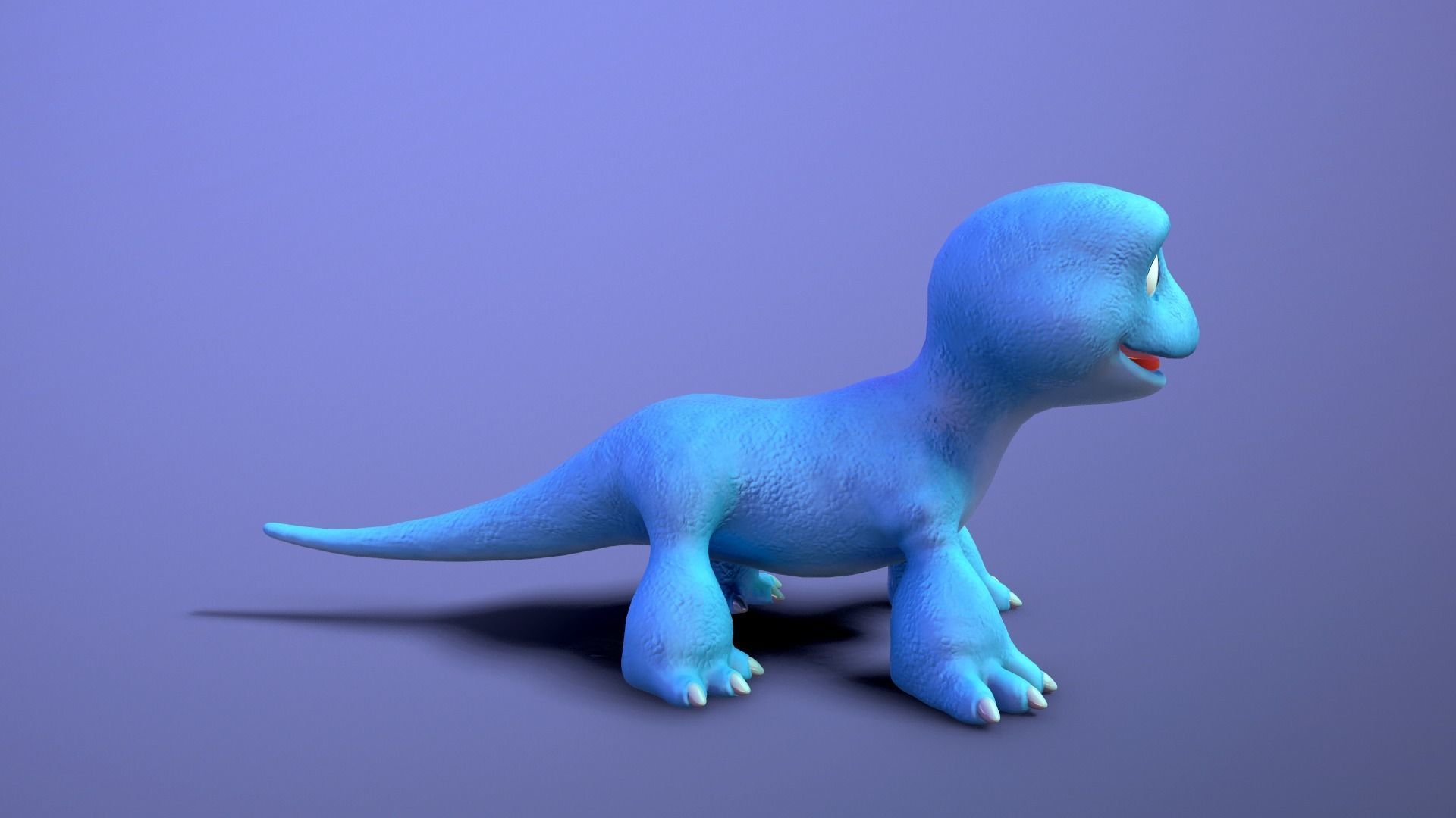 cartoon lizard Low-poly 3D model_5