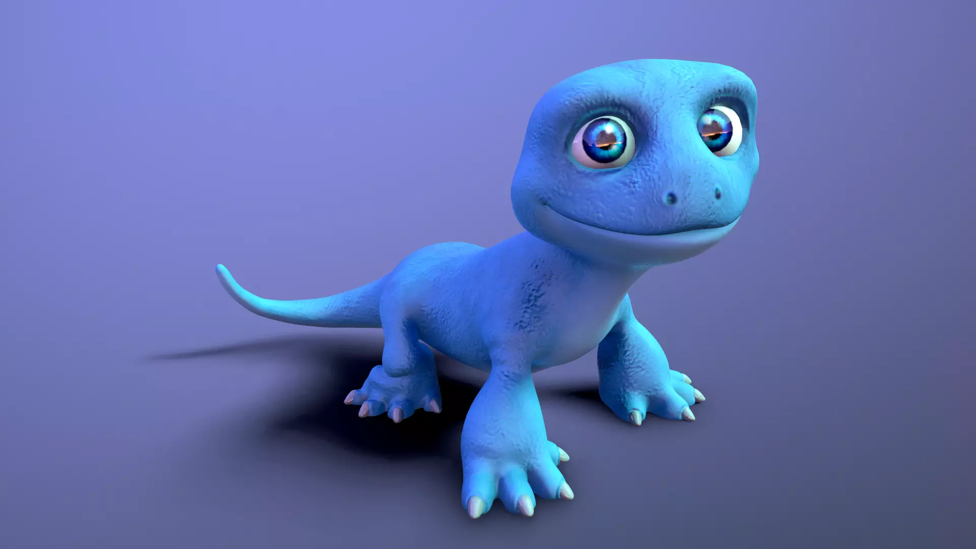 cartoon lizard Low-poly 3D model_0
