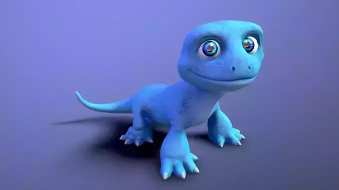 cartoon lizard Low-poly 3D model
