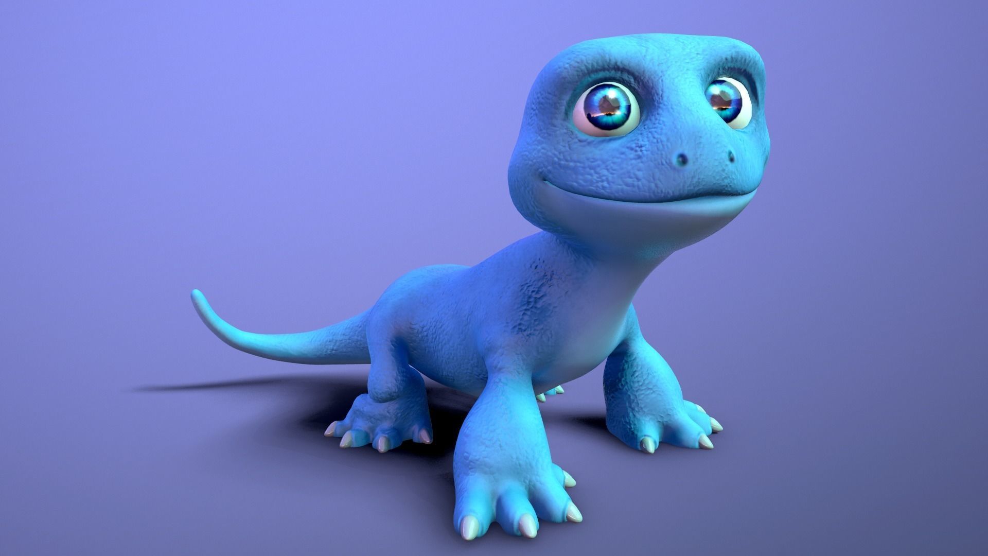 cartoon lizard Low-poly 3D model_3