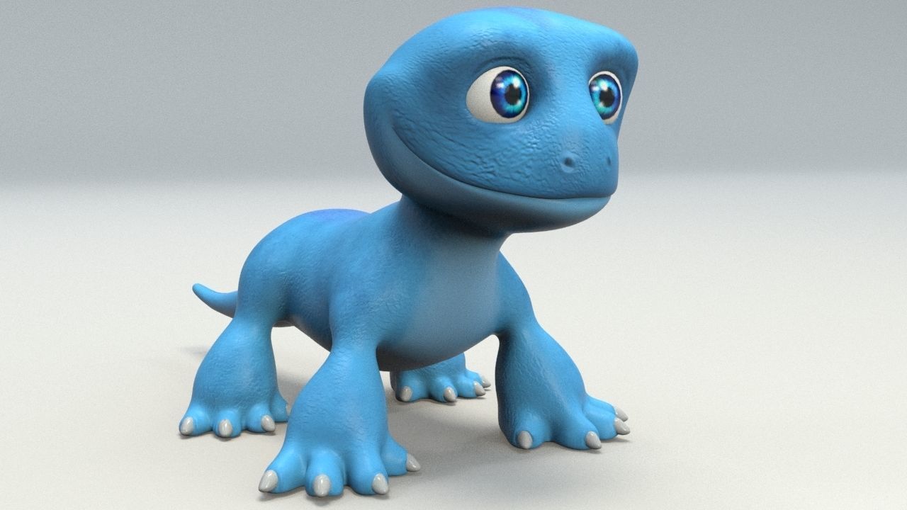 cartoon lizard Low-poly 3D model_8