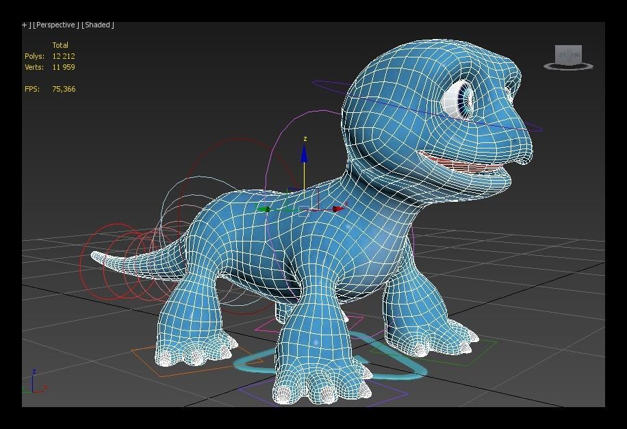 cartoon lizard Low-poly 3D model_10