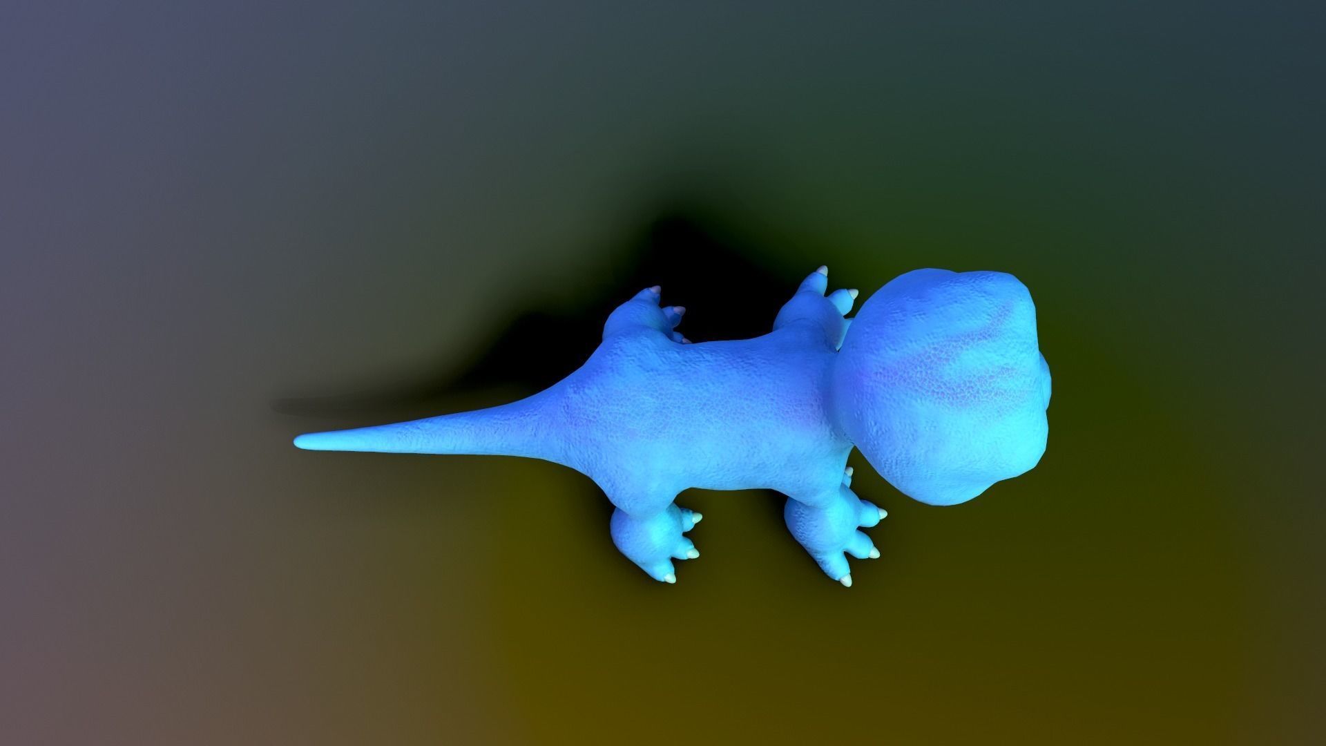 cartoon lizard Low-poly 3D model_6