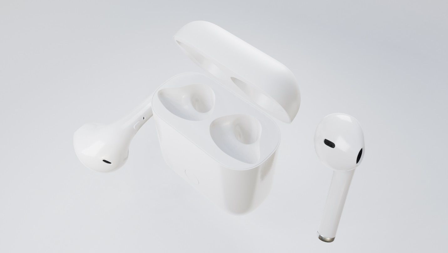 iphone earbuds 3D model_1