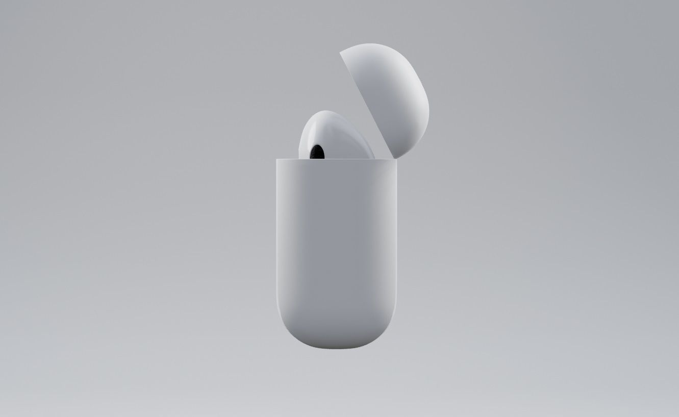 iphone earbuds 3D model_4