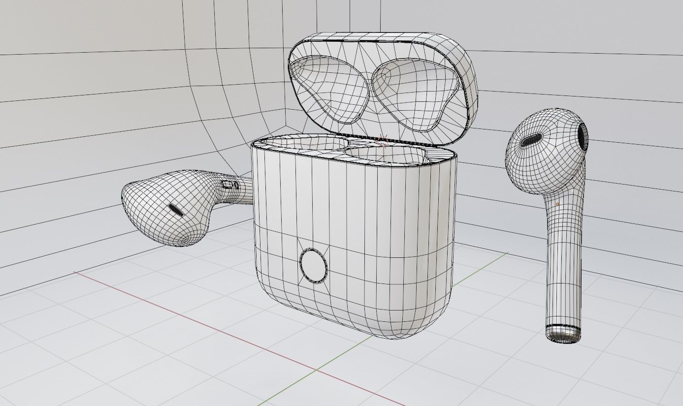 iphone earbuds 3D model_6