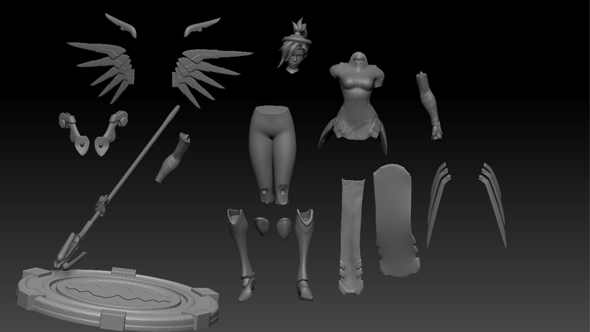 Mercy Statue for 3D Print 3D print model_8