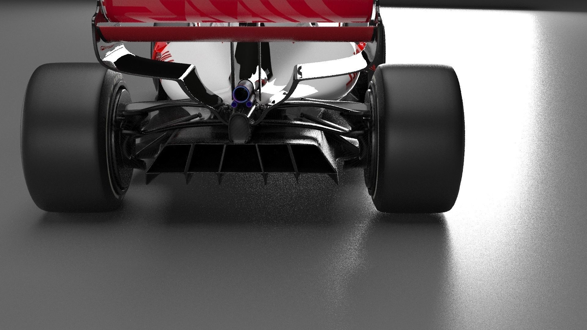 f1 haas 2021 - 2023 concept Low-poly 3D model_23
