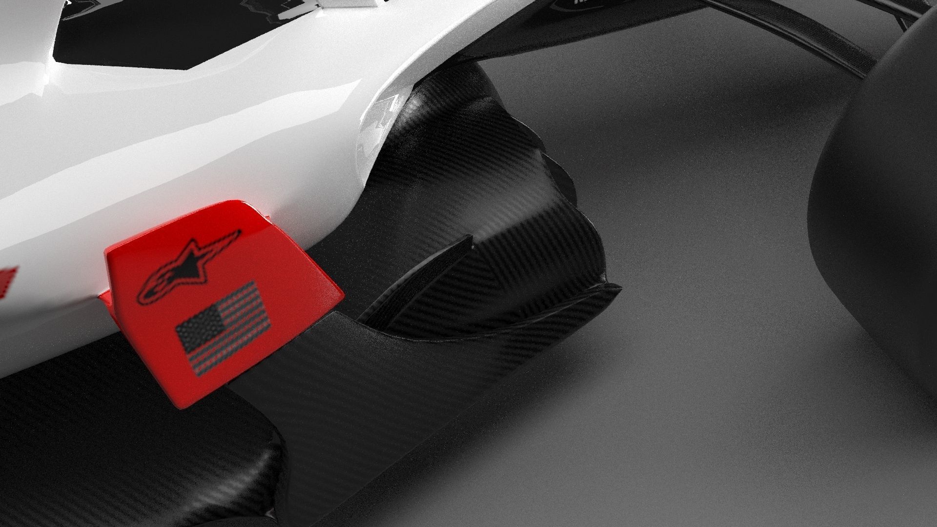 f1 haas 2021 - 2023 concept Low-poly 3D model_11