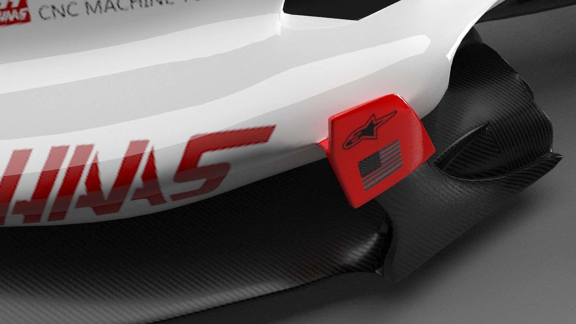 f1 haas 2021 - 2023 concept Low-poly 3D model_12